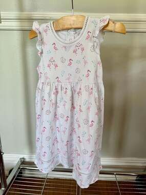Kissy Kissy Baby Girls Pima Cotton Flamingo Flower Fiesta Dress